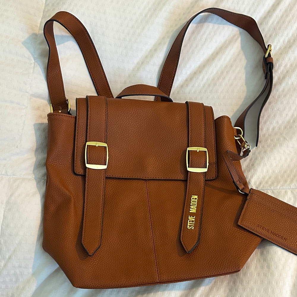 Steve Madden Brown Pebbled Backpack NWOT